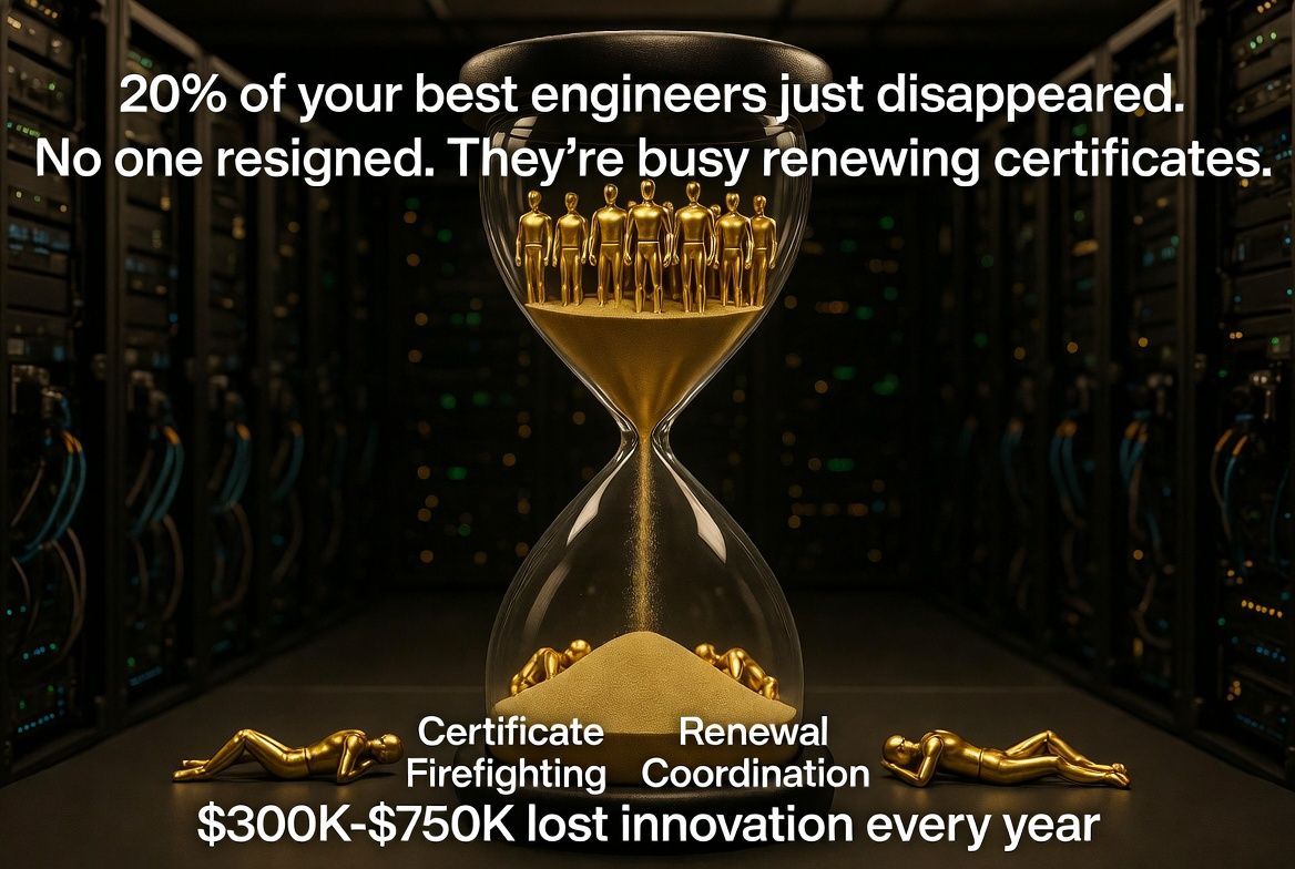 Hidden costs of manual certificate management - fragmented labor, opportunity costs, and operational burden that never appear in budgets