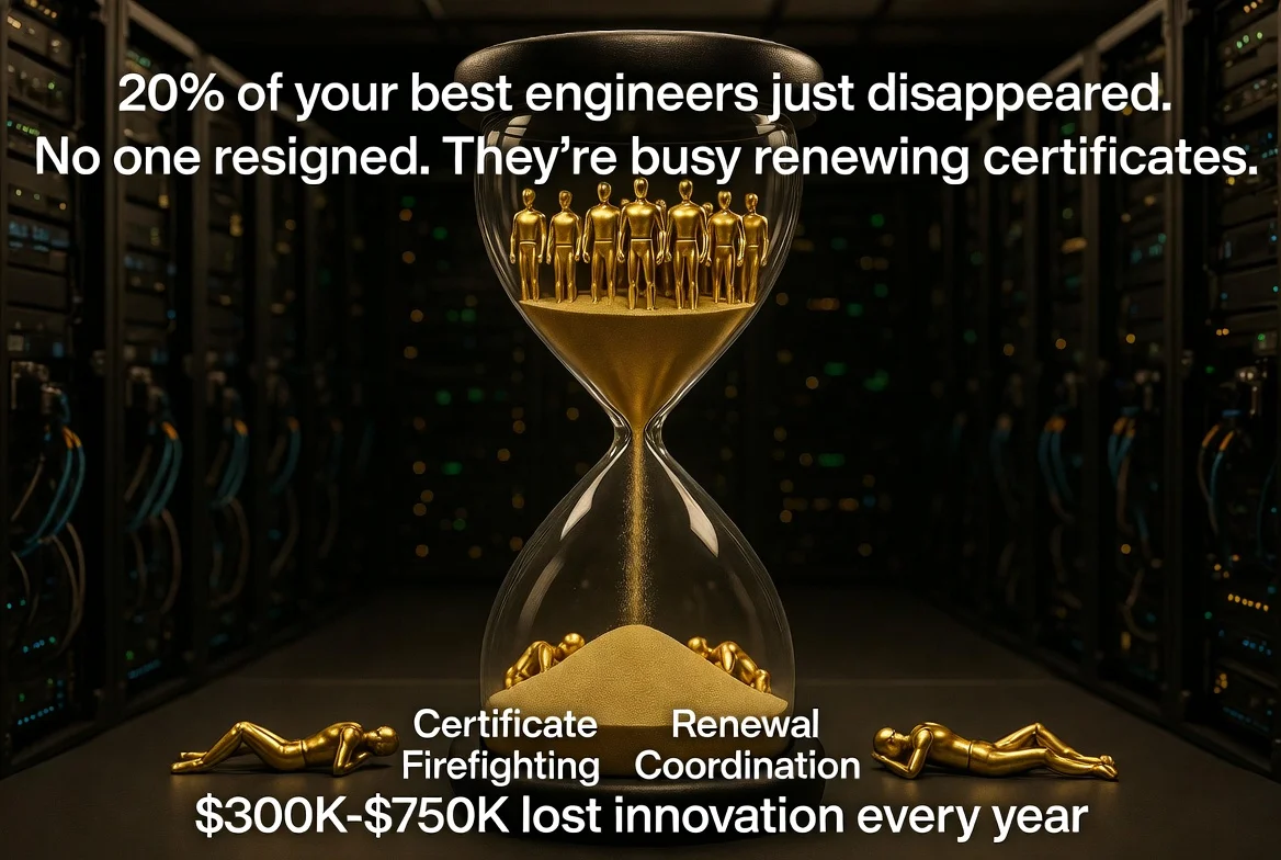 Hidden costs of manual certificate management - fragmented labor, opportunity costs, and operational burden that never appear in budgets