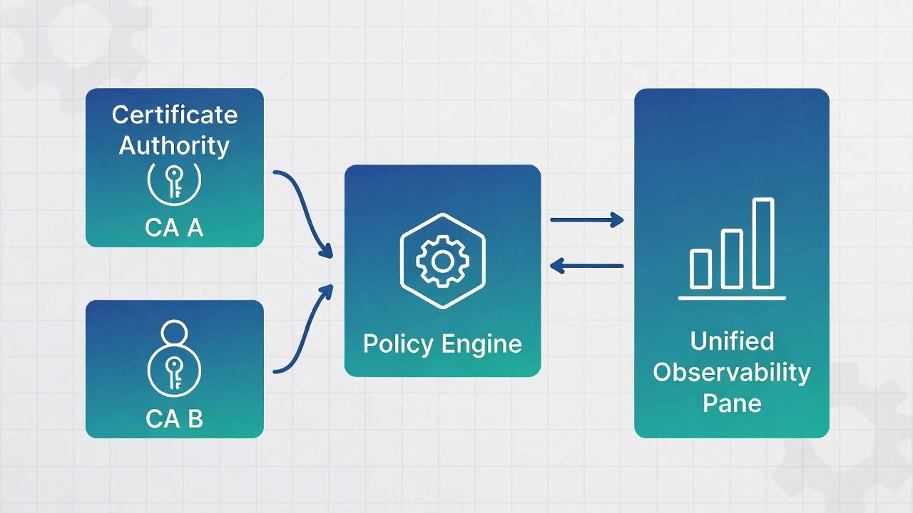 Policy-driven issuance across CAs—one operational model—not parallel silos that double tooling without reducing risk.