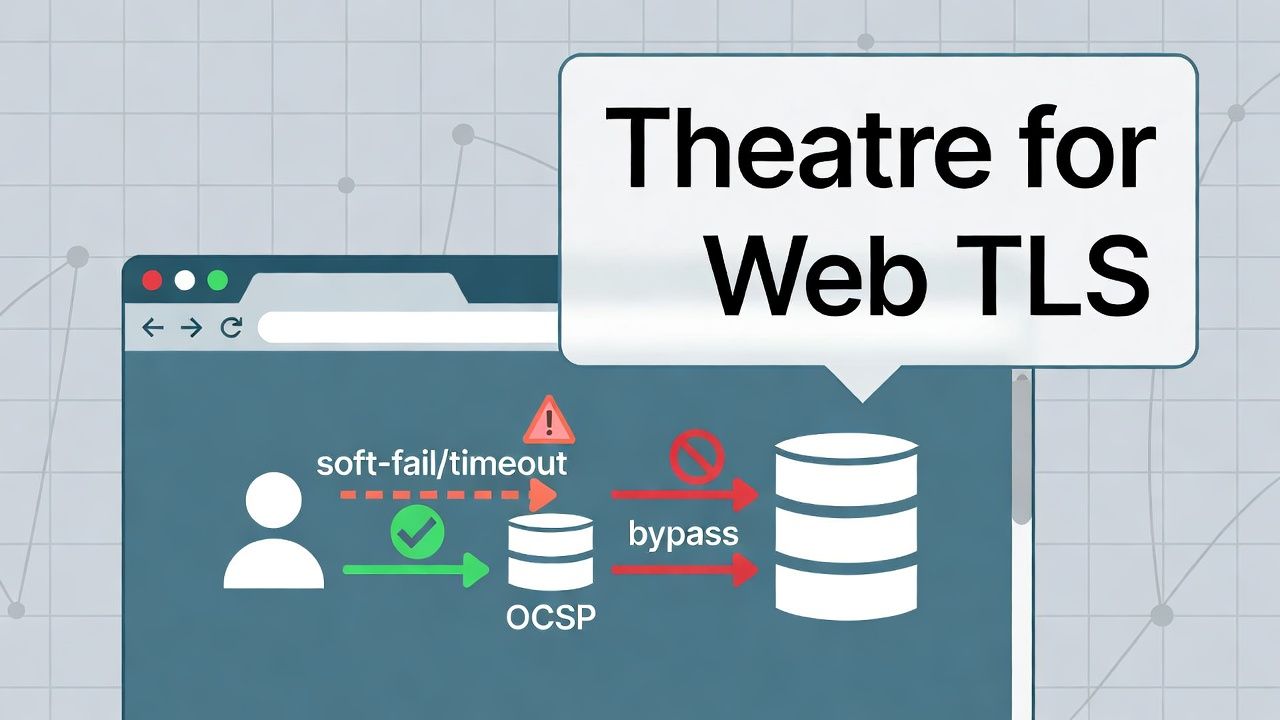 Browser TLS revocation: soft-fail OCSP, CRLSets, and short lifetimes—know where checking is real versus cosmetic.
