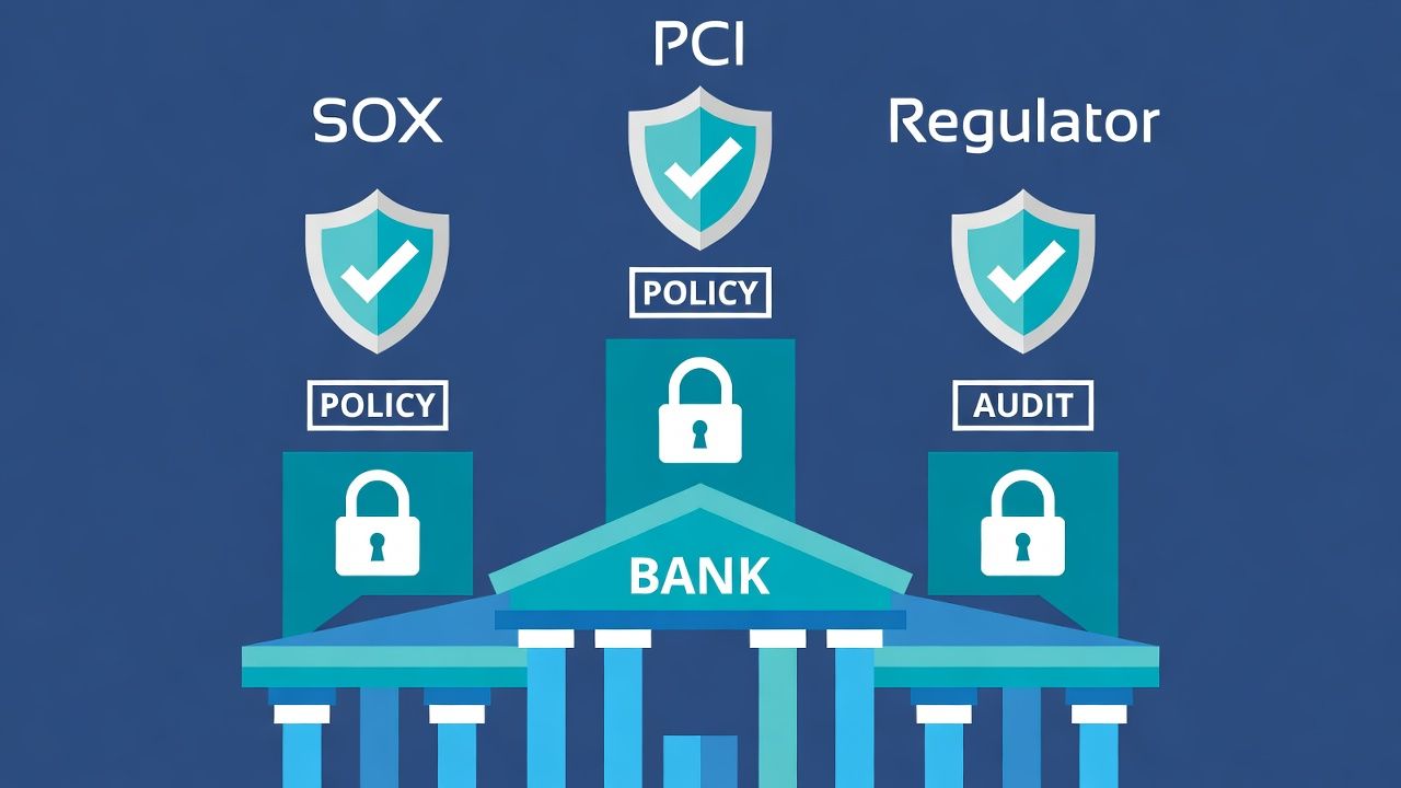 Financial services private PKI: SOX, PCI DSS, and prudential oversight layered on top of the core private-CA decision.
