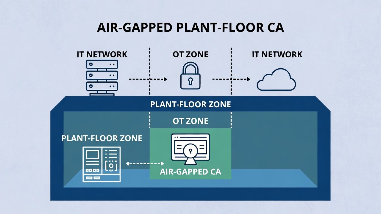 Air-gapped and zoned OT: CAs, CRLs, and enrollment that work when the factory cannot phone home to IT.