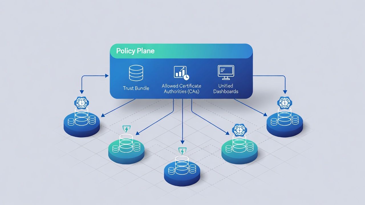 Platform governance above the cluster: consistent roots, issuance policy, and visibility across teams and environments.