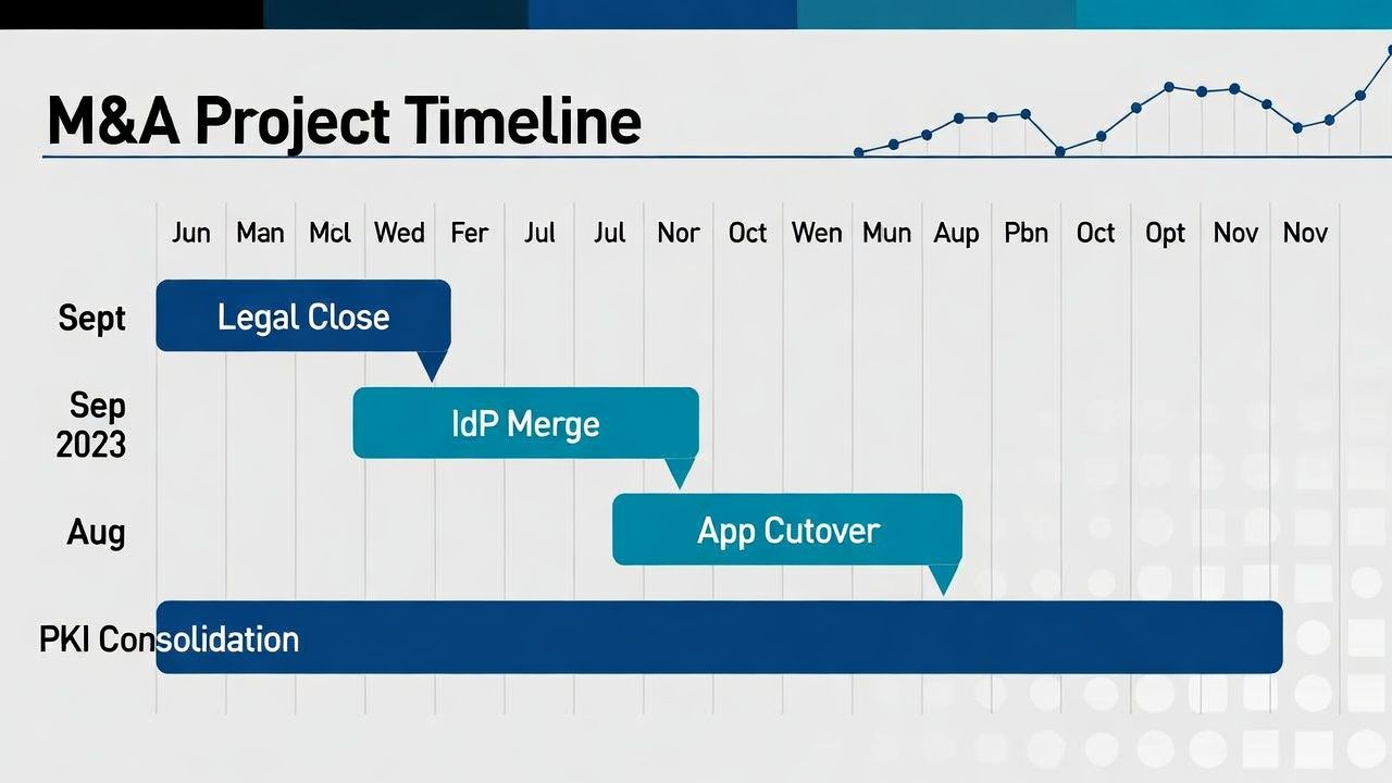 Integration timeline: PKI consolidation aligned to identity, apps, and infrastructure milestones—not as a post-cutover surprise.