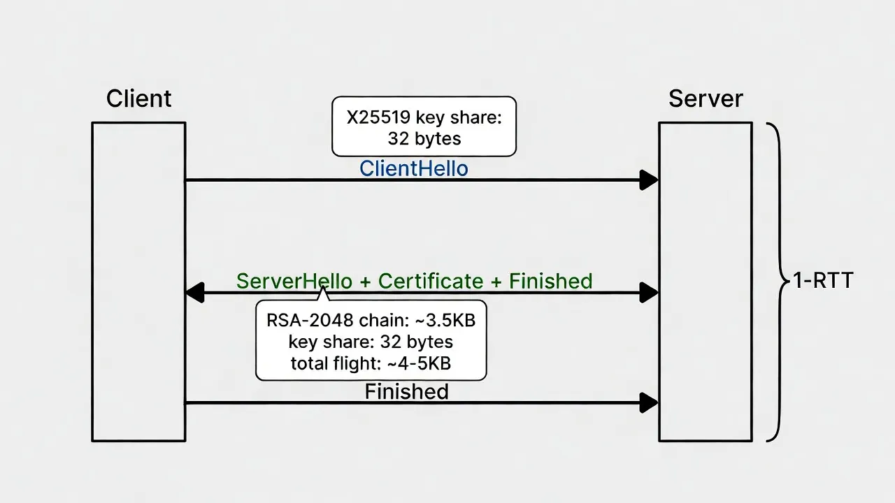 Classical TLS 1.3 handshake flow