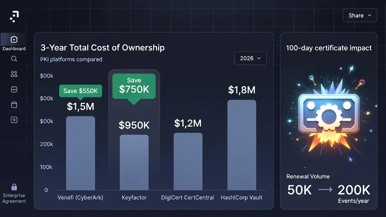 3-Year Total Cost of Ownership — PKI platforms compared (2026)